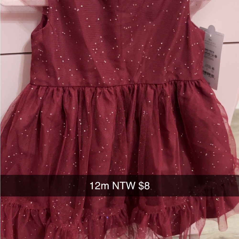 Sparkle Burgundy Tulle Baby Dress